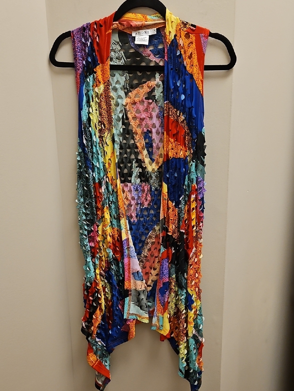 Adore Multicolor Asymmetric  Cover-Up/Sleeveless Vest